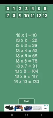 Multiplication tables games android App screenshot 9