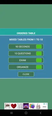 Multiplication tables games android App screenshot 1