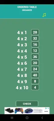 Multiplication tables games android App screenshot 2