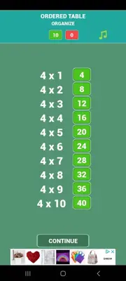 Multiplication tables games android App screenshot 3