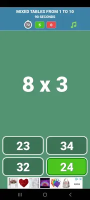 Multiplication tables games android App screenshot 4