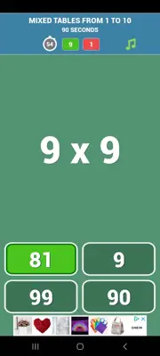 Multiplication tables games android App screenshot 7